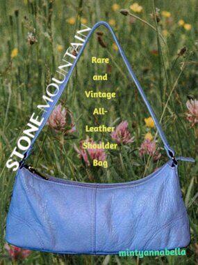 Lavender Leather Vintage Shoulder Bag by Stone Mountain